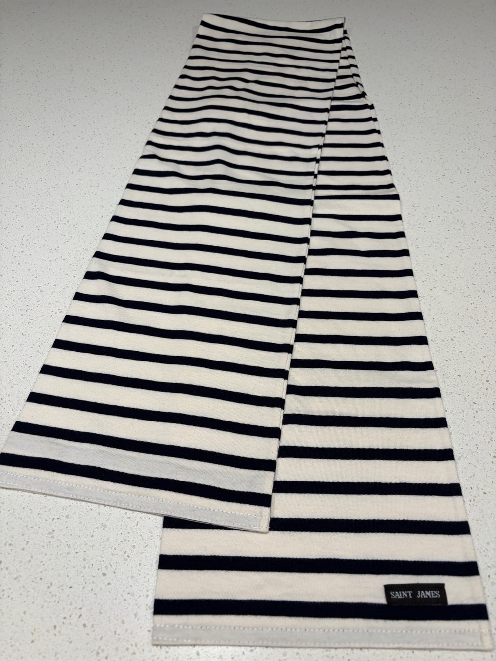 Saint James  - Navy and White Striped Scarf